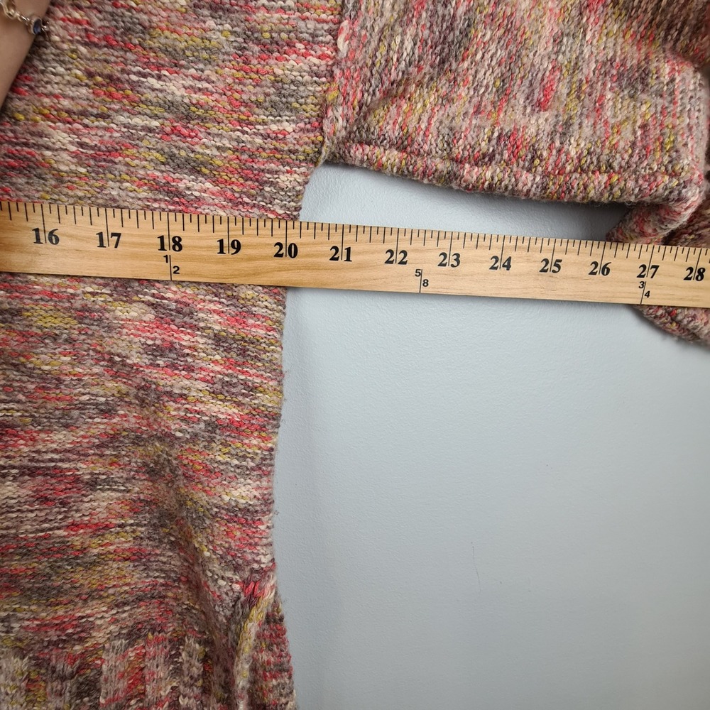 Pilcro Anthropologie Womens XXS Multi Color Deep V-Neck Balloon Sweater Cropped - Picture 3 of 8